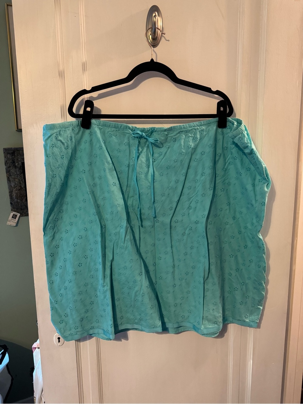 Lane Bryant Teal Eyelet Pull-On Skirt